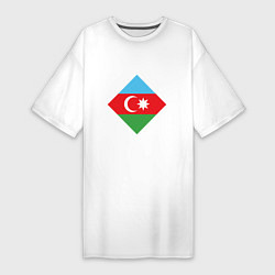 Футболка женская-платье Flag Azerbaijan, цвет: белый