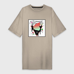 Женская футболка-платье Кислотный волк