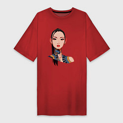 Женская футболка-платье Китаянка-модница