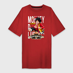 Футболка женская-платье One Piece Monkey Большой Куш Манки, цвет: красный