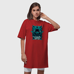 Футболка женская-платье Electro Pattern, цвет: красный — фото 2