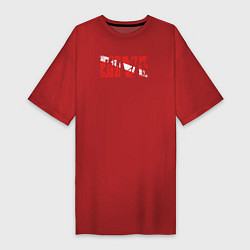 Футболка женская-платье DIVE лого с аквалангистами, цвет: красный