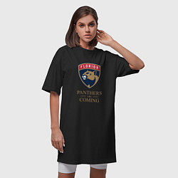 Футболка женская-платье Panthers are coming Florida Panthers Флорида Панте, цвет: черный — фото 2