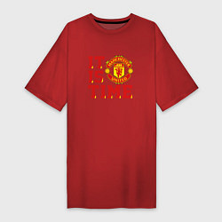 Футболка женская-платье It is Manchester United Time Манчестер Юнайтед, цвет: красный