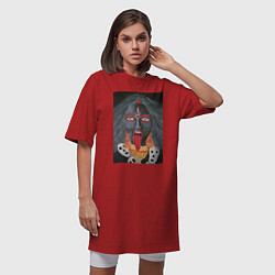 Футболка женская-платье Богиня Кали, цвет: красный — фото 2