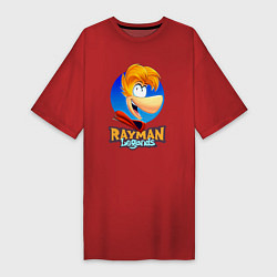 Футболка женская-платье Веселый Rayman, цвет: красный