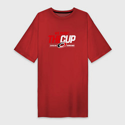 Футболка женская-платье Carolina Hurricanes we want the cup Каролина Харри, цвет: красный