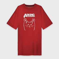 Женская футболка-платье Asking Alexandria Рок кот