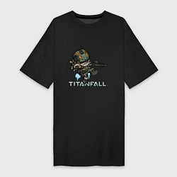Женская футболка-платье Титанфол арт нарисованный карандашом TITANFALL
