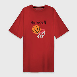 Футболка женская-платье Game Basketball, цвет: красный