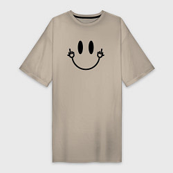 Женская футболка-платье Smiley with fucks