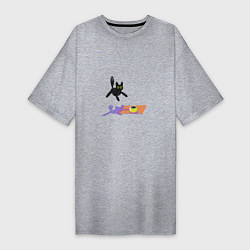 Женская футболка-платье Летающий кот Кот и мышь