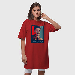 Футболка женская-платье Orwell - I told you, цвет: красный — фото 2