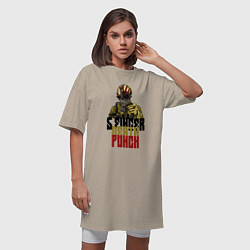 Футболка женская-платье 5 Finger Death Punch Groove Metal, цвет: миндальный — фото 2