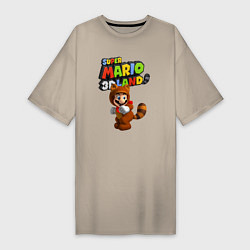 Футболка женская-платье Super Mario 3D Land Hero, цвет: миндальный