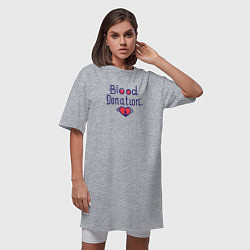 Футболка женская-платье Blood Donation, цвет: меланж — фото 2