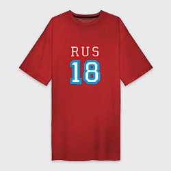 Футболка женская-платье RUS 18, цвет: красный