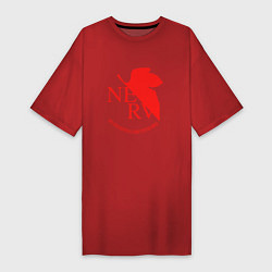 Футболка женская-платье Nerv в Neon Genesis Evangelion, цвет: красный