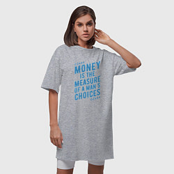 Футболка женская-платье Money is the measure, цвет: меланж — фото 2