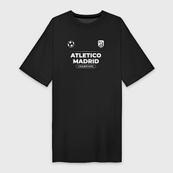Футболка женская-платье Atletico Madrid Форма Чемпионов, цвет: черный