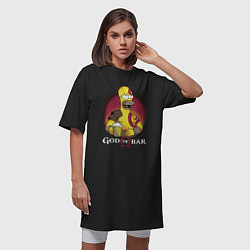 Футболка женская-платье Homer god of bar, цвет: черный — фото 2