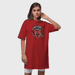 Футболка женская-платье Hellfire Club Sticker Stranger Things 4, цвет: красный — фото 2