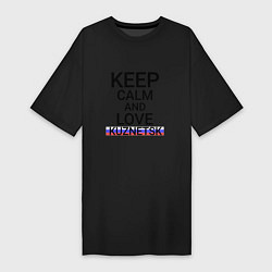 Футболка женская-платье Keep calm Kuznetsk Кузнецк, цвет: черный