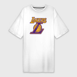 Футболка женская-платье Lakers Лейкерс Коби Брайант, цвет: белый