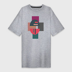 Женская футболка-платье Абстракт геометрические цветные фигуры Abstraction