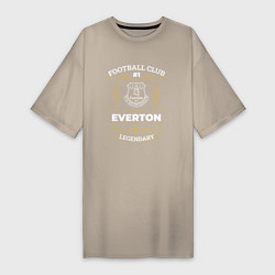 Футболка женская-платье Everton FC 1, цвет: миндальный