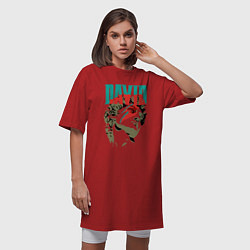 Футболка женская-платье Давид Bowie, цвет: красный — фото 2