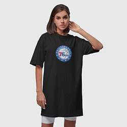 Футболка женская-платье Филадельфия Севенти Сиксерс NBA, цвет: черный — фото 2