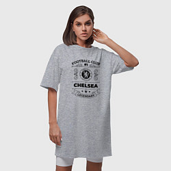 Футболка женская-платье Chelsea: Football Club Number 1 Legendary, цвет: меланж — фото 2
