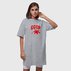 Футболка женская-платье СССРмолотобойцы, цвет: меланж — фото 2