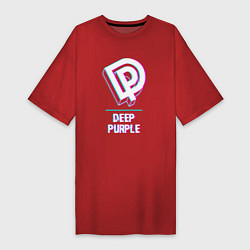 Футболка женская-платье Deep Purple Glitch Rock, цвет: красный