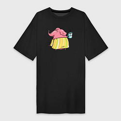 Женская футболка-платье Слониха с кофе