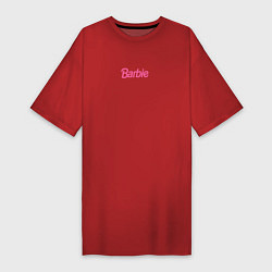 Футболка женская-платье Barbie mini logo, цвет: красный