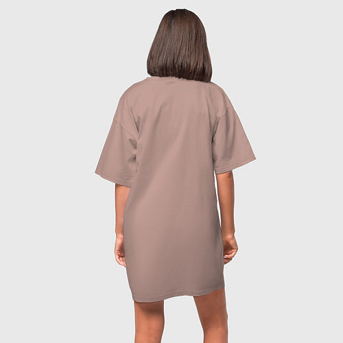 Женская футболка-платье Цветок - мандала / Пыльно-розовый – фото 4