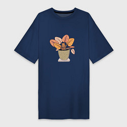 Женская футболка-платье Комнатный цветочек