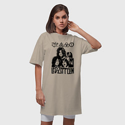 Футболка женская-платье Led Zeppelin Black, цвет: миндальный — фото 2