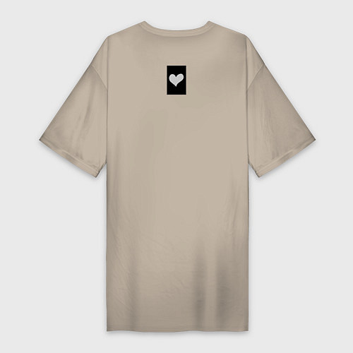 Женская футболка-платье Девять пустых сердец заплаток / Миндальный – фото 2