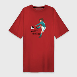 Футболка женская-платье Womens football, цвет: красный