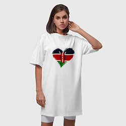 Футболка женская-платье Сердце - Кения, цвет: белый — фото 2
