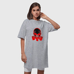 Футболка женская-платье Skull Gas, цвет: меланж — фото 2