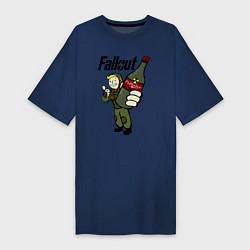 Футболка женская-платье Fallout nuka vodka, цвет: тёмно-синий