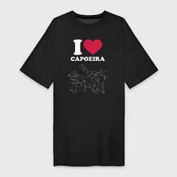 Футболка женская-платье I love Capoeira line graph battle, цвет: черный