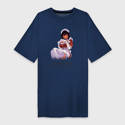 Футболка женская-платье Моя новая горничная очень подозрительна The Maid I, цвет: тёмно-синий