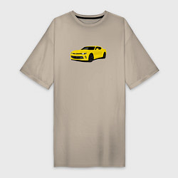 Футболка женская-платье Chevrolet Camaro American Car, цвет: миндальный