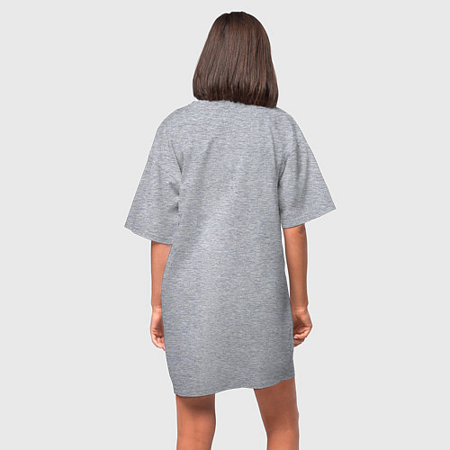 Женская футболка-платье Лиса на утёсе / Меланж – фото 4