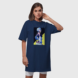 Футболка женская-платье Люси из аниме Cyberpunk Edgerunners, цвет: тёмно-синий — фото 2